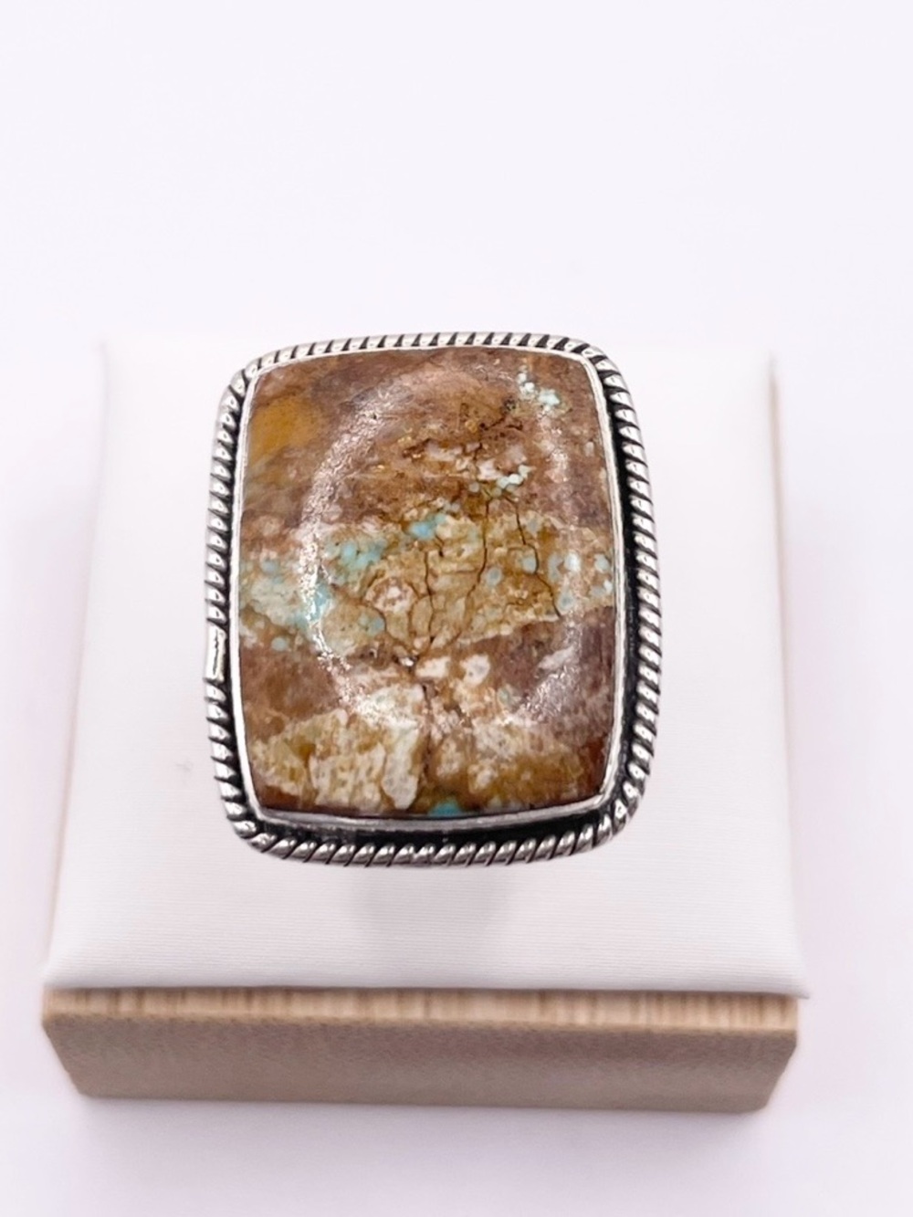Size 7.5 Number 8 Turquoise 925 Sterling Silver Ring - Picture 9 of 9